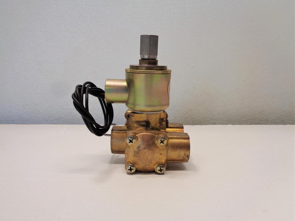 Honeywell Skinner 1/2" NPT 3-Way Solenoid Valve, Brass XL6LB4150